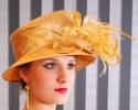 Arany színű tollas kalap
