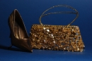 Aranyflitteres alkalmi táska  -szett