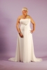 Muszlin ekrü könnyed esésü molett menyasszonyi ruha, Hilary Morgen
