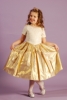 Arany-ekrü divatos kislány koszorúslányruha