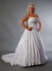 Hófehér taft nagyméretü molett esküvőiruha, ezüst himzéssel, Etrnity Bride