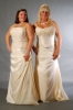 Taft 2 részes modern molett  nagyméretü esküvői ruhák, hozzá kiskabát, Mon Cheri