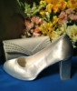 Zárt selyemszatén gömbölyített orrú menyasszonyi cipő, SHADE