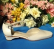 Lapos esküvői bőrcipő, bokapánttal
