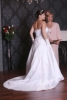 Hófeher Eternity Bride selyemszatén, strasszos molett menyasszonyi ruha, XL méretű Eternity Bride