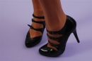 Sokpántos fekete lakk alkalmi cipő