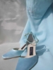 Kékre, ruhához festett selyemszatén Meadows alkamcipő, hozzávaló táska is festhetö