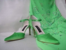 Zöldre, ruhához festett Meadows "Shaffron" alkalmi/esküvöi cipő, hozzávaló táska is festhetö!